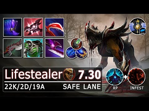 Lifestealer Safe Lane | RP + Infest Combo | Dota 2 Immortal Gameplay | Patch 7.30b