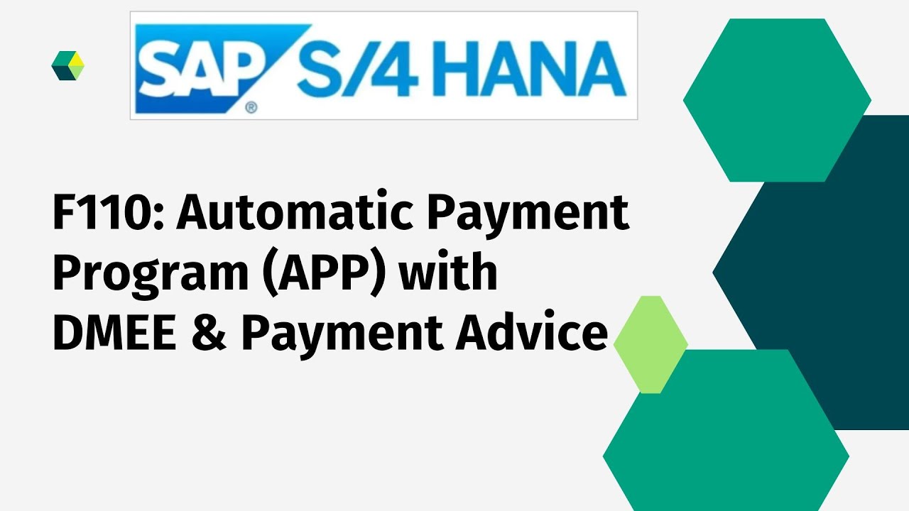 F110   Automatic Payment Program APP with DMEE & Payment Advice