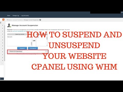 How to suspend and unsuspend your website cpanel using whm