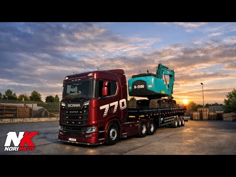 Carga Pesada: Escavadeira 27T com Scania 770S | Rodando no Mapa BR Brasil ETS2