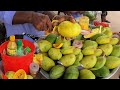 Old Man Hard Working Sells Kacha Aam Masala Yummy Green Mango Masala Summer Special Food BdFood