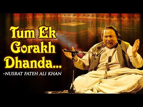 Tum Ek Gorakh Dhanda Ho by Nusrat Fateh Ali Khan with Lyrics - Popular Songs - Musical Maestros