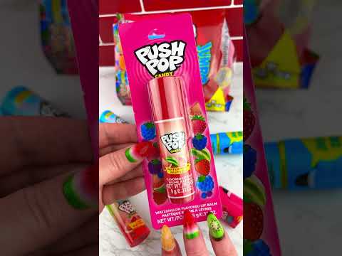 PUSH POP Candy Lip Balm Satisfying Video ASMR! 🍉🍒 #shorts