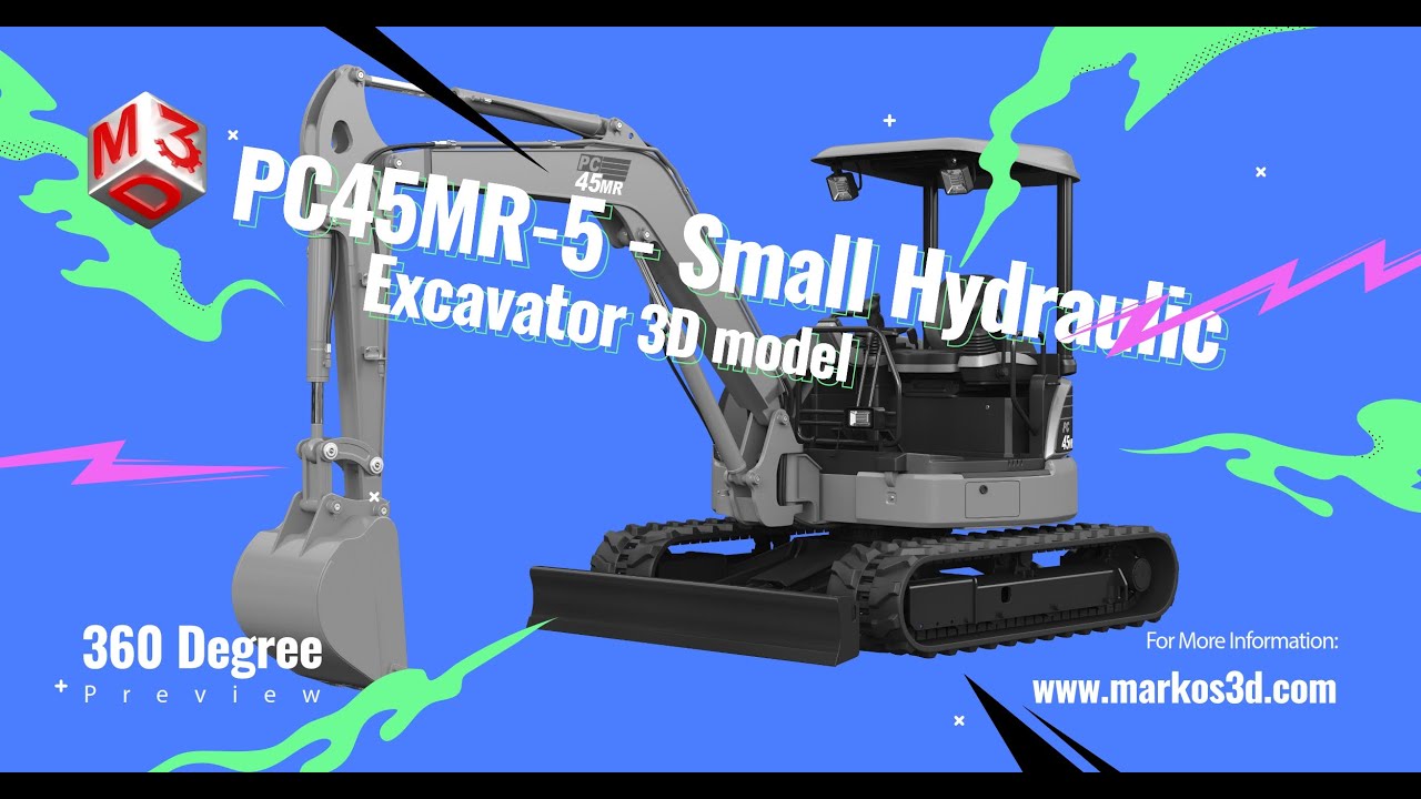 PC45MR-5 - Small Hydraulic Excavator 3D Model