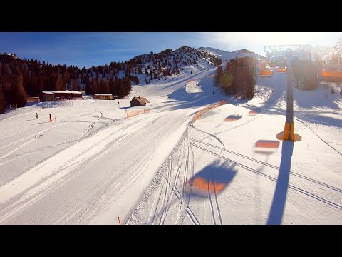 Skiing Hauser Kaibling, Austria - Piste 8/6 blue - 3,7 km length, 600 m dropdown, Smooth Gimbal 4K