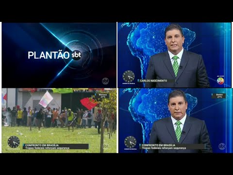 Plantão SBT do dia 24/05/2017, situação dos protestos em Brasília.