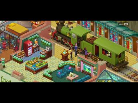 homescapes level 9541-mountain estates completion of train station, fair booth and opening new area😊