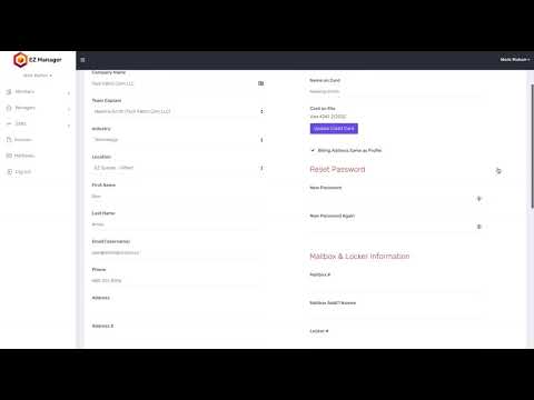 Member Profile and Dashboard Screens