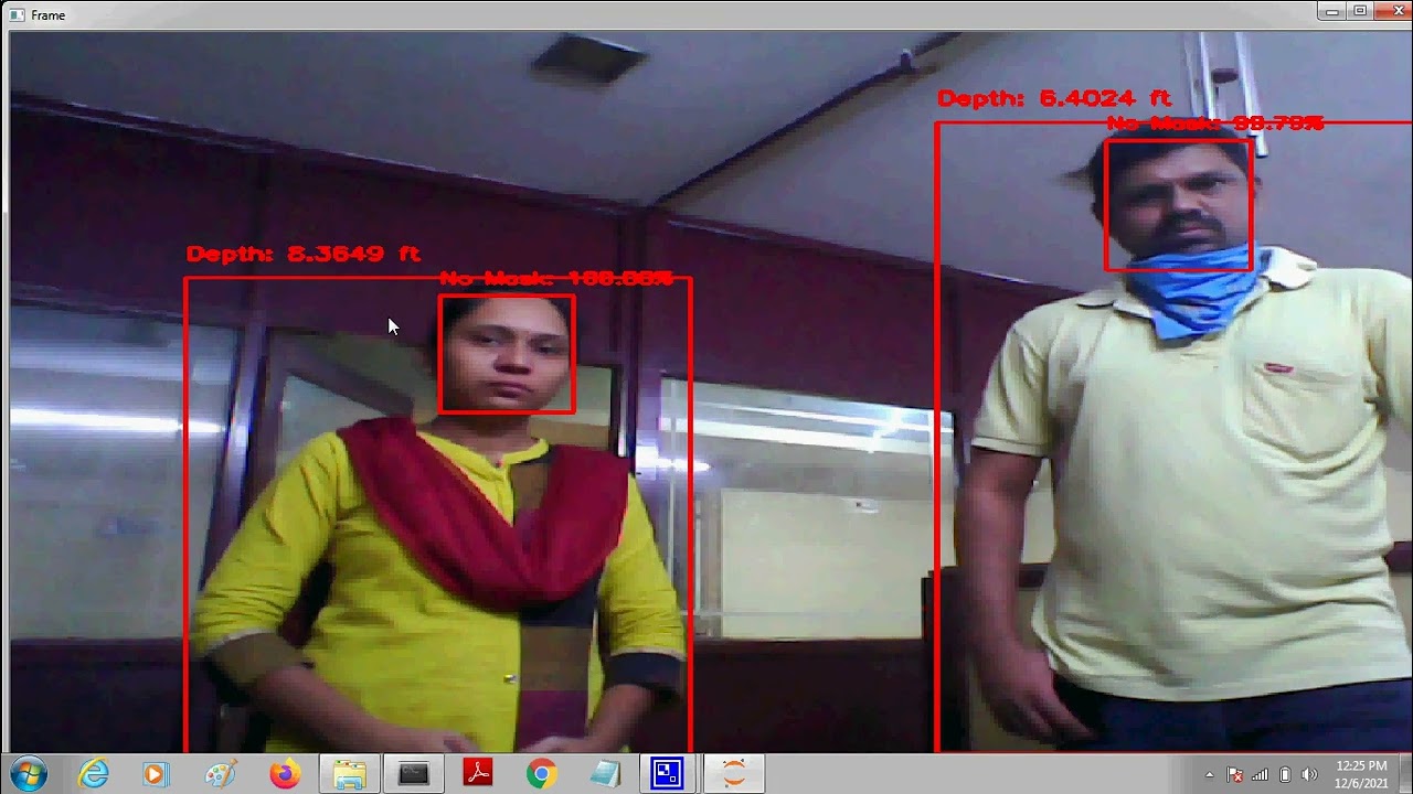 Face mask detection and Social Distance detection using Artificial Intelligence