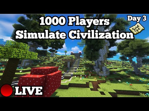 EPIC Minecraft Civilization Simulation LIVE! Day 3