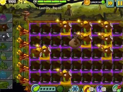 Plants vs Zombies 2 : Lost City Temple of Bloom Epic Hack - Level 65 - The Coconut Cannon War