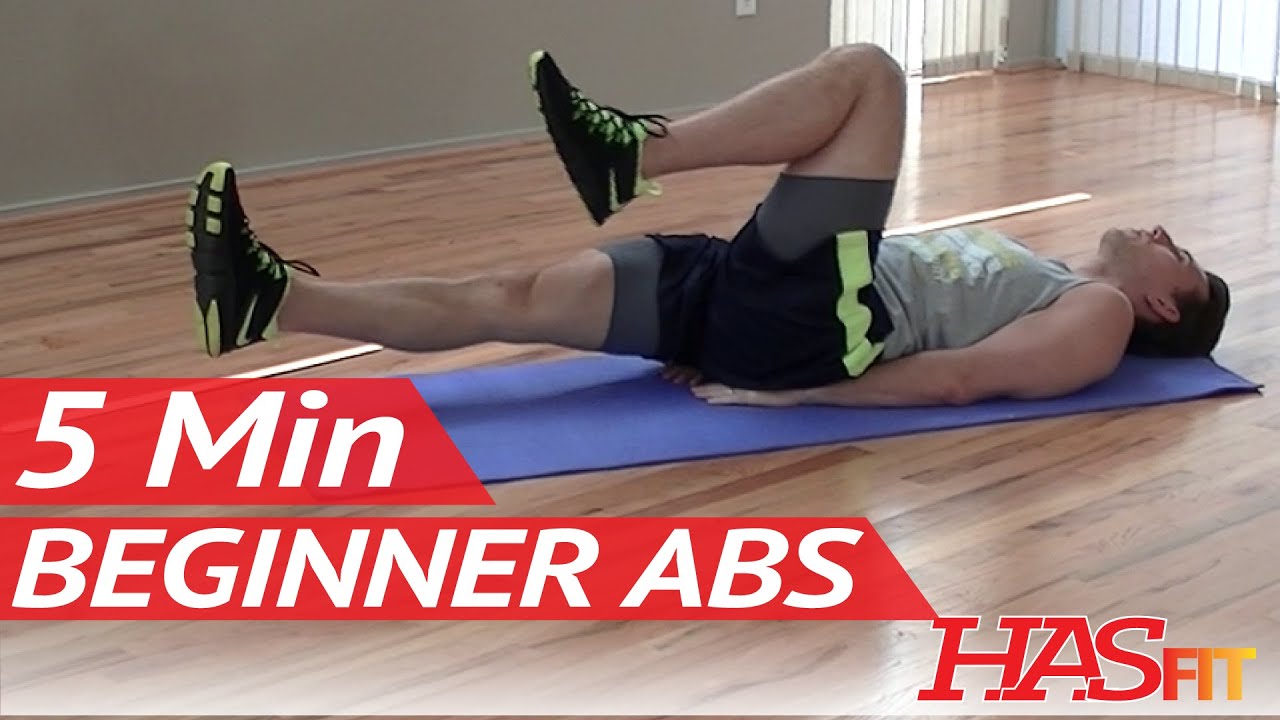 5 Min Beginner Ab Workout for Women & Men - HASfit Easy Core Exercises - Easy Ab Workouts - Easy Abs