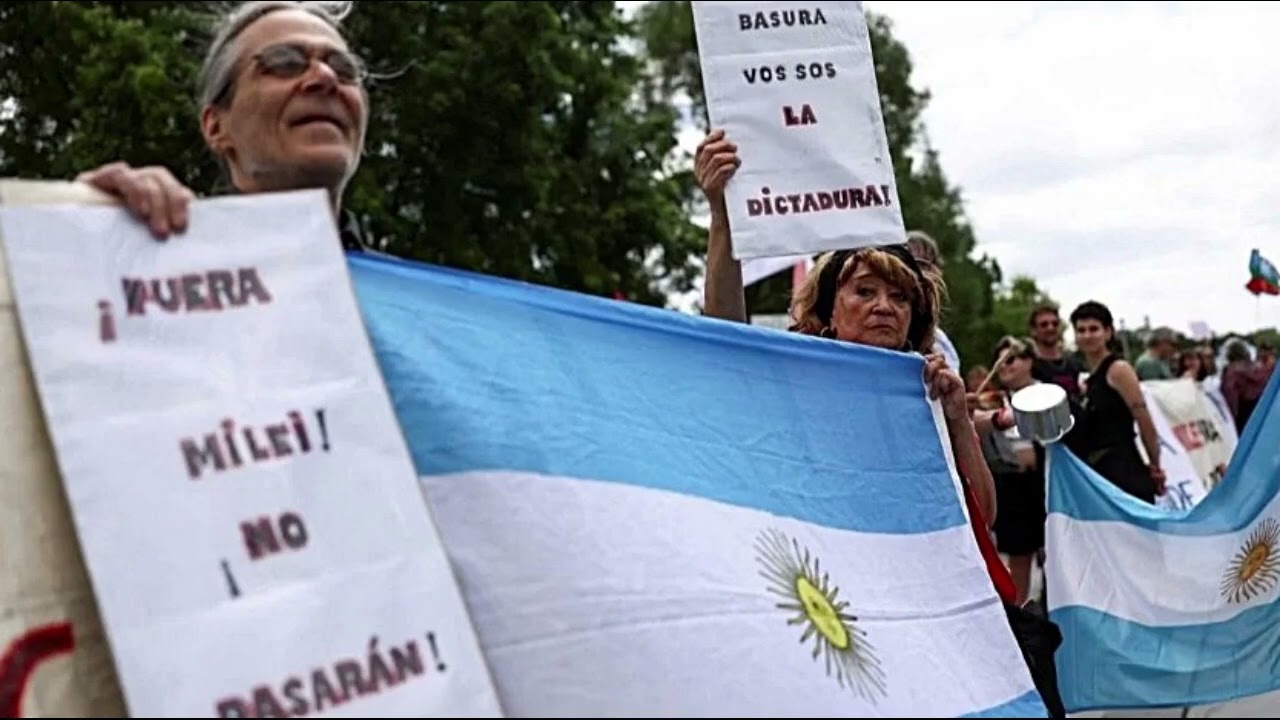 Proteste Berlin: Javier Milei, Präsident Argentiniens zu Besuch bei Bundeskanzler Olaf Scholz
