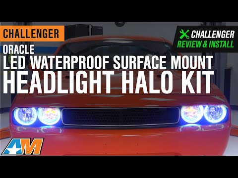2008-2014 Challenger Oracle LED Waterproof Headlight Surface Mount Halo Kit Review & Install