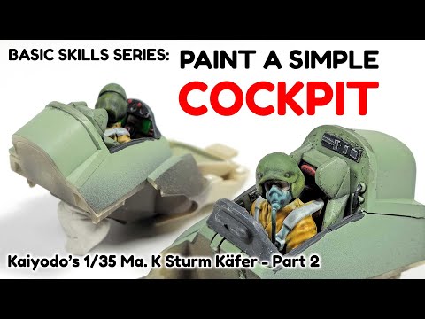 Basic Modeling Skills - Painting A Simple Cockpit (Part 2 of Kaiyodo 1/35 Ma. K Sturm Käfer)