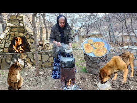 IRAN! a breakfast for cold winter days with baking fresh bread♡IRAN VILLAGE