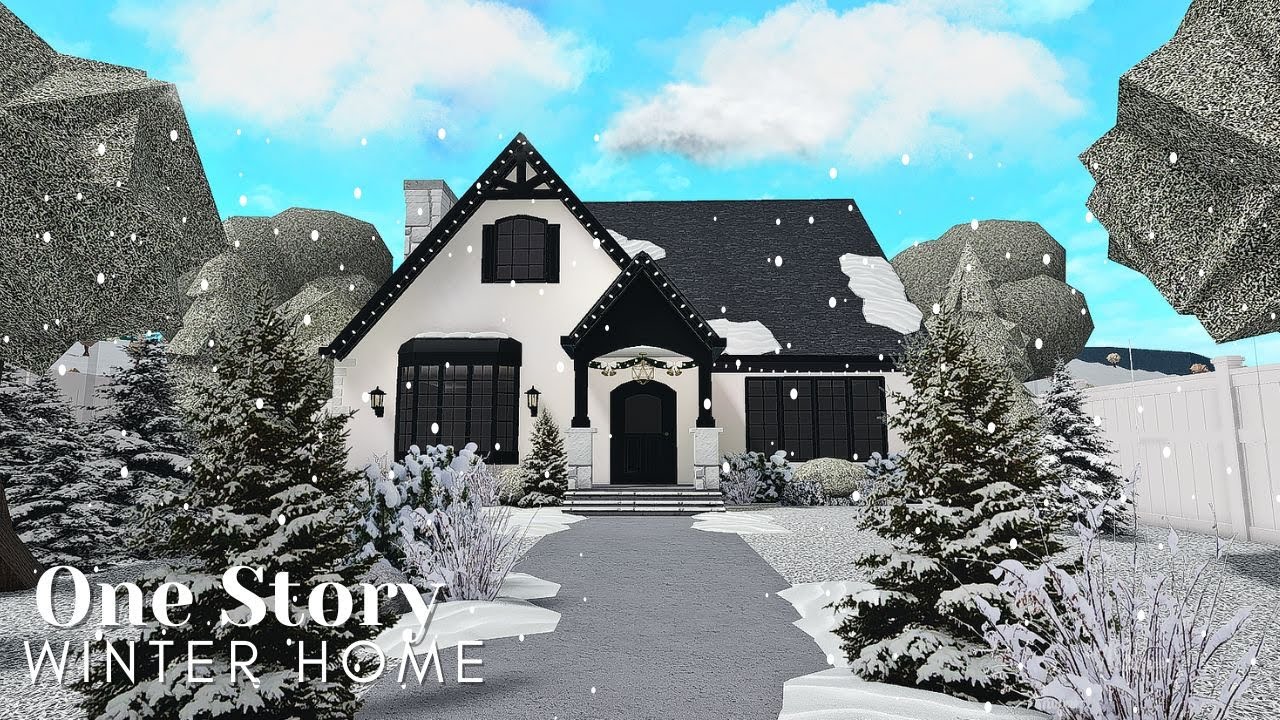 BLOXBURG| One Story Winter Home| House Build| Roblox| Realistic Home