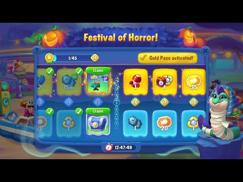 @Fishdom Level 9946 - 9954, Festival of Horror Level 15 🔓. Got New Decoration 🎉