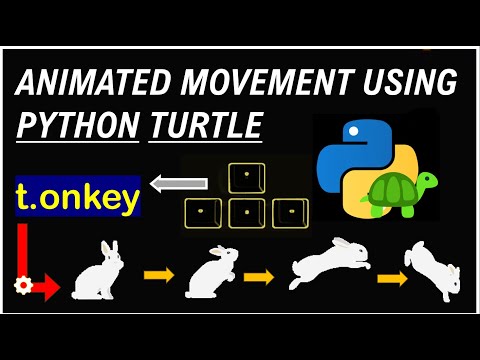 Animations using Python Turtle | Movement of animated characters using Onkey attribute in python .