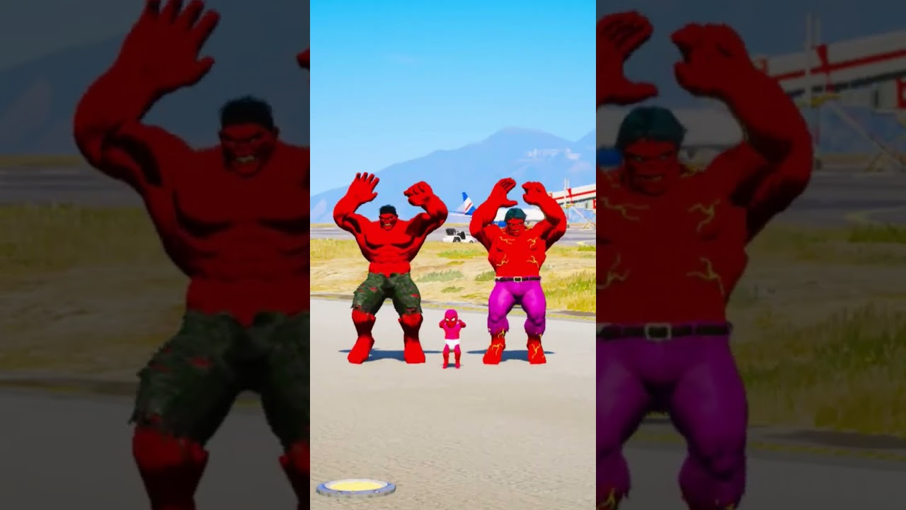SPIDE-RMAN VS KING HULK SUPERHEROES BATTLE #gta #shorts