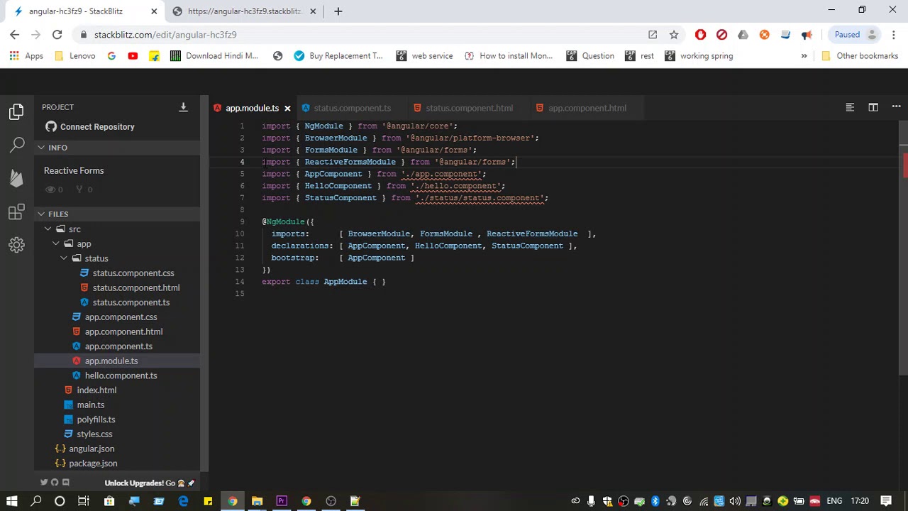 Angular Reactive Forms : two way data binding