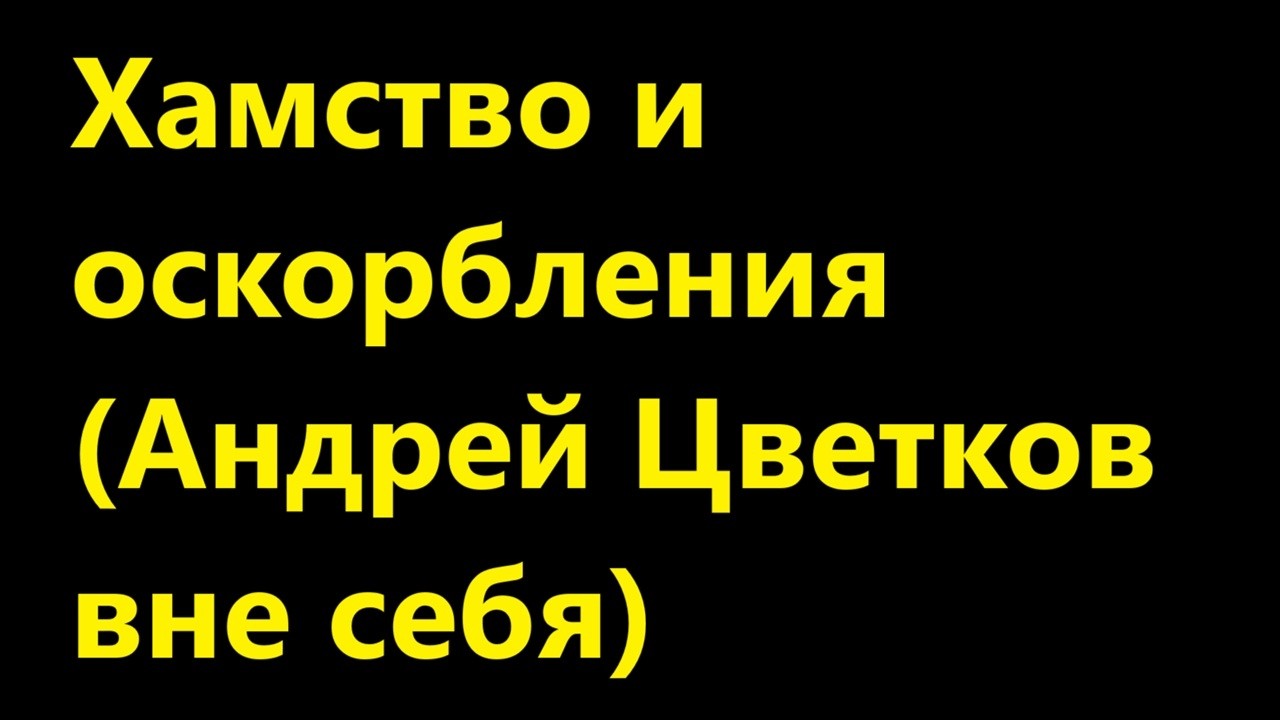 Хамство и оскорбления (Андрей Цветков вне себя)