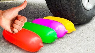 CRUSHING CRUNCHY & SOFT THINGS BY CAR! EXPERIMENT: CAR VS WATER BALLOON AND TOYS