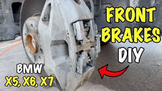 BMW X5, X6, X7 FRONT Brake Pads DIY w/Service Light Reset