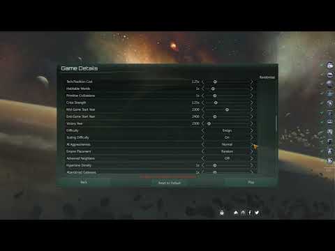 Stellaris 2.7 no DLC tutorial - Game details and creating a galaxy
