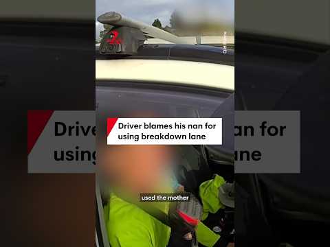 Driver blames his nan for using breakdown lane