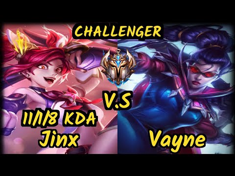 CLG Stixxay (JINX) vs VAYNE - 11/1/8 KDA BOTTOM ADC CHALLENGER GAMEPLAY - NA