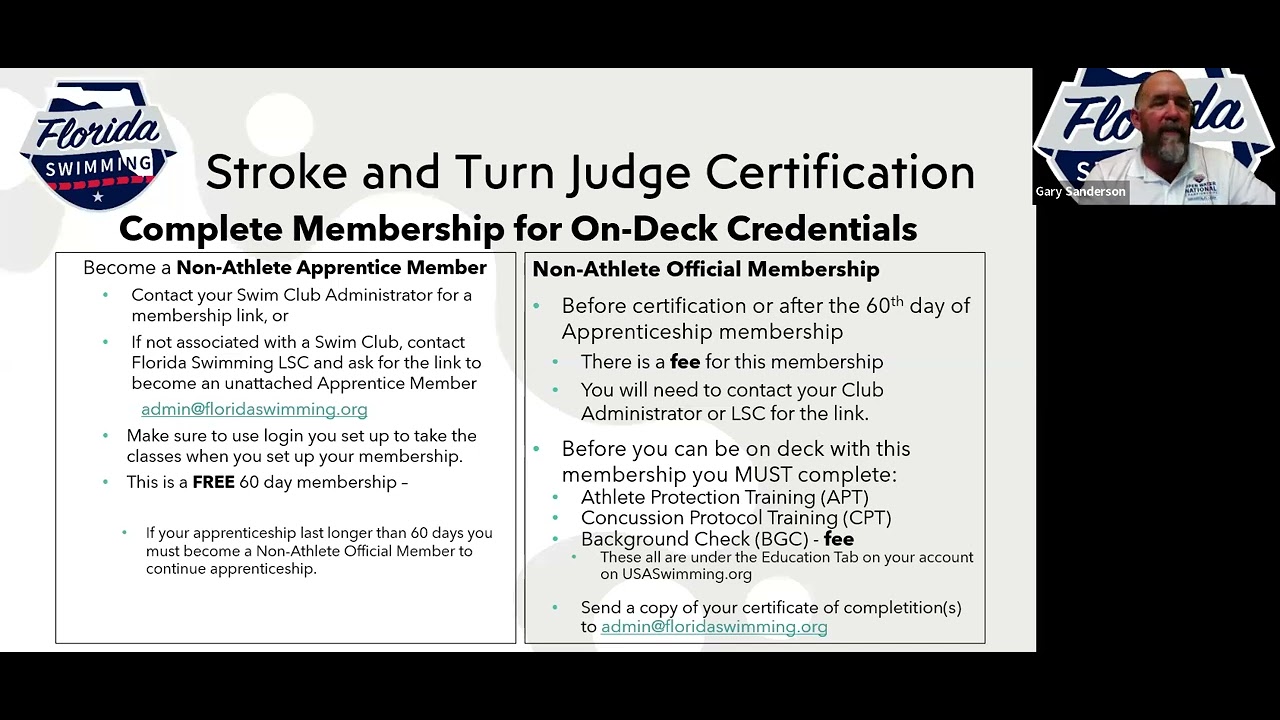FL Swimming - How to become a Stroke and Turn Judge