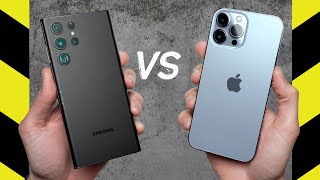 Galaxy S22 Ultra vs. iPhone 13 Pro Max Drop Test!