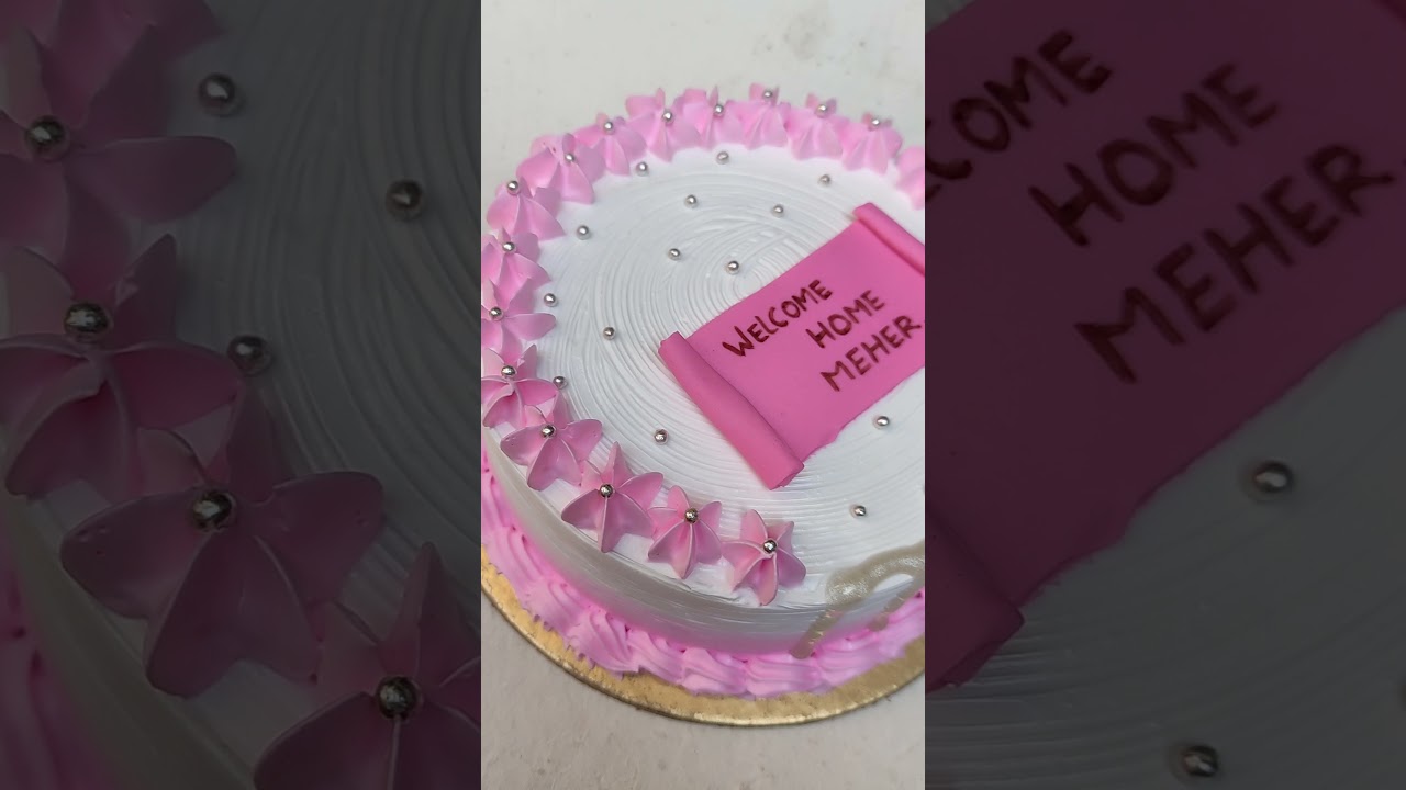 Baby Girl Cake | Welcome Home baby girl | #shorts #cake #cakes #cakedecorating #cakerecipe
