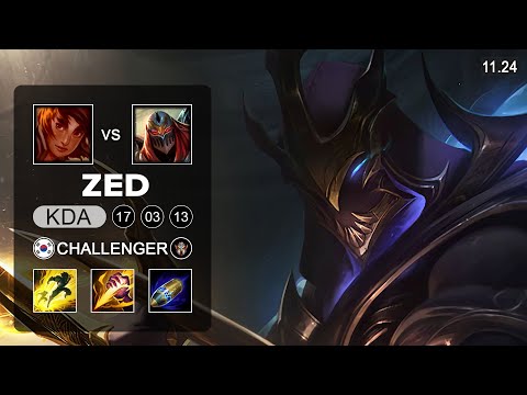 Clid Zed Jungle vs Taliyah - KR Challenger - PreSeason 12 Patch 11.24