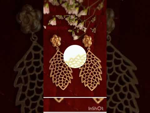 Floral Filigree Gold-Toned Dangler Earrings