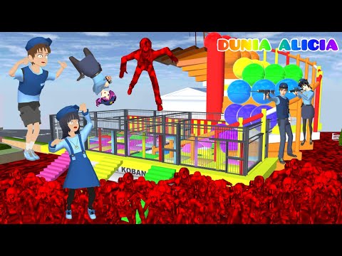 Yuta Mio Dikejar Zombie Lava Pakai Menara Bola Warna Warni 😱| Cat Butler Lari Cari Helikopter Sakura