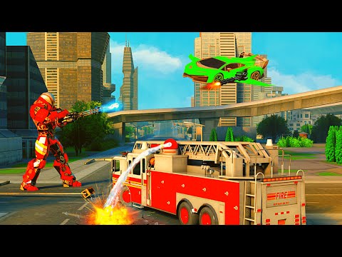Flying Firefighter Truck Transform Robot Games | HD Gameplay Android #2