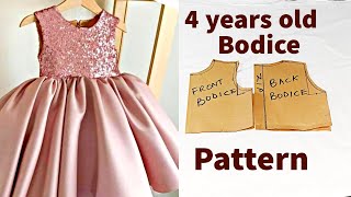 How To Draft Basic Bodice Pattern For 4years Old /Measurement For 4years old