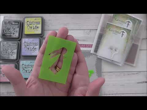 Lavinia Stamps Dandelions Rabbit Silhouette Stencil Card