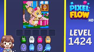Pixel Flow Level 1424 Solution Walkthrough