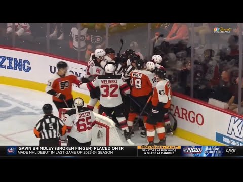 Rough stuff from the Philadelphia Flyers vs New Jersey Devils game ￼(2024 NHL)