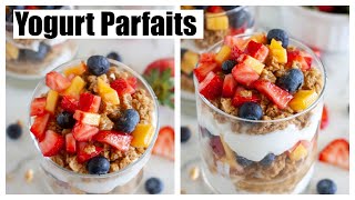 YOGURT PARFAIT / Make ahead fruit, yogurt and granola parfait.