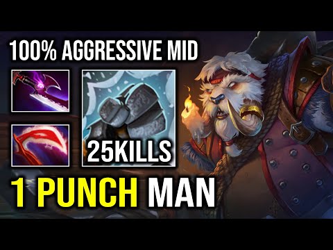 1 PUNCH MAN Solo Mid Tusk First Item Desolate 1 Shot Everyone with Aggressive Snowball Dota 2