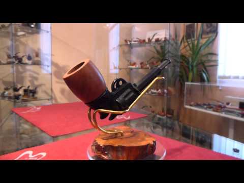 Pipa ebanite e radica pistola anno 1930 - www.paronellipipe.it