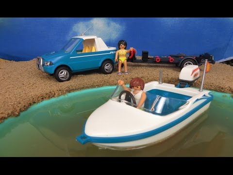 Playmobil deutsch: Summer Fun Surfer Pickup mit Speedboat 6864