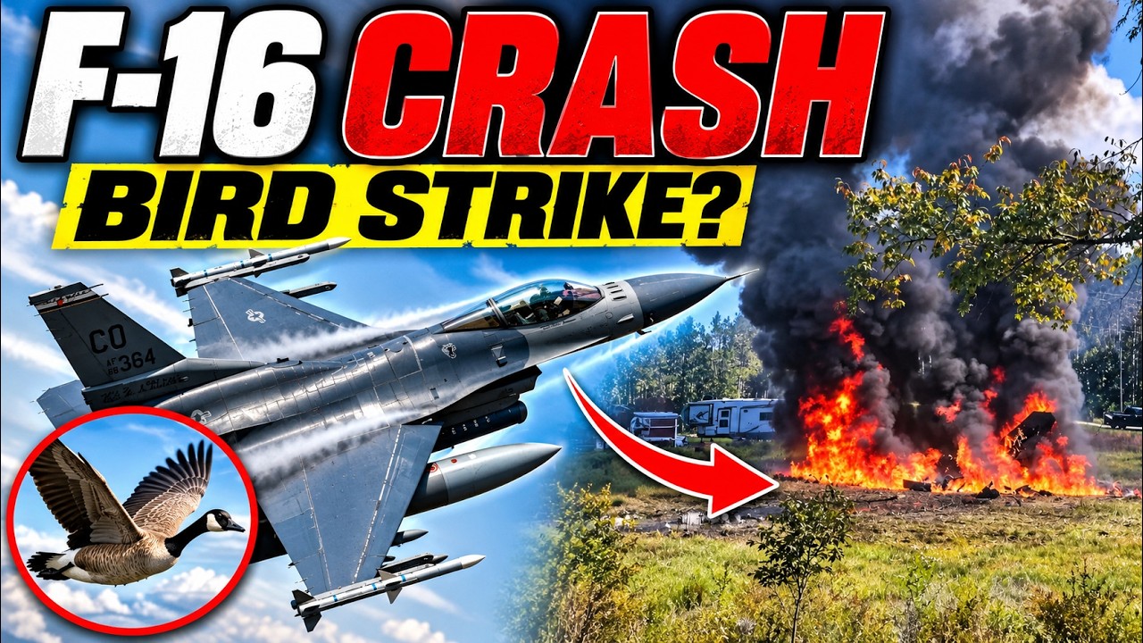 F-16 CRASHES After Possible Bird Strike-Here’s What Happened