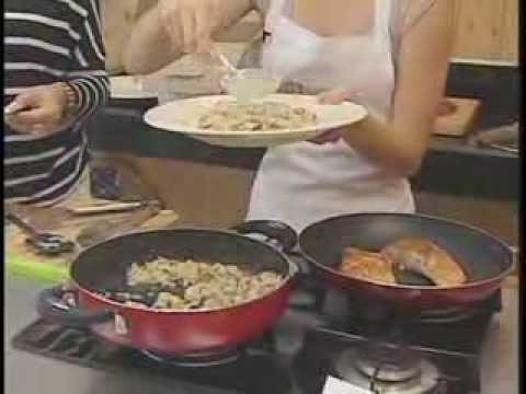cozinhando com dona iris Salmão Grelhado com Risoto de Cogumelos 01 02 2014