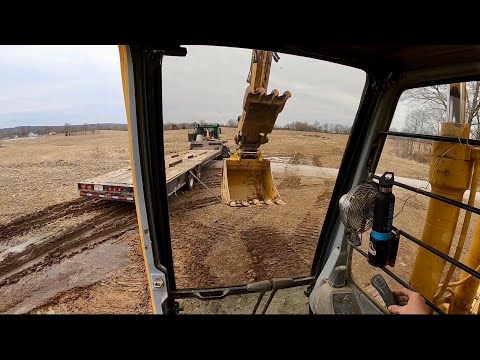 Removing Dead Trees Around Field for Farmer with Excavator