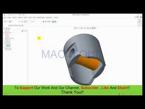 Piston CAD Tutorial  PTC CREO Extrude - Extruded cut - Thicken Tool